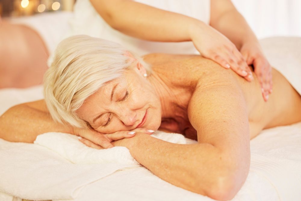 Senior woman enjoying affordable massage in LA