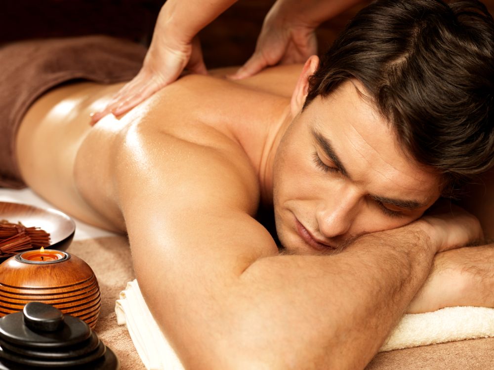 Man receiving relaxing massage therapy in LA